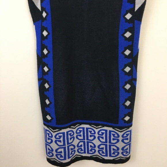t/o Dress Womens Small Blue Black Aztec print Sleeveless - Picture 7 of 9